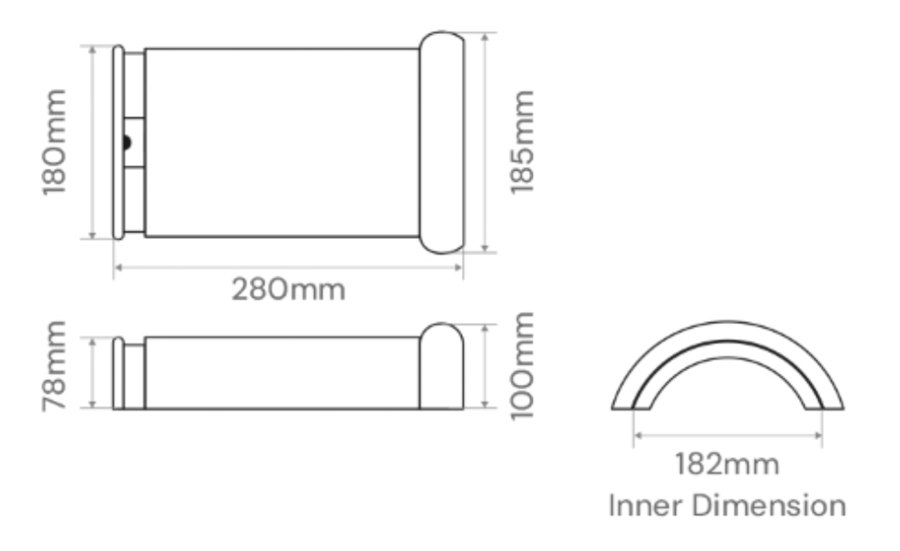 Ridge technical drawing with dimensions